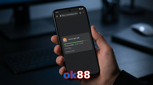 Main screen of Ok88 apk page for PK players